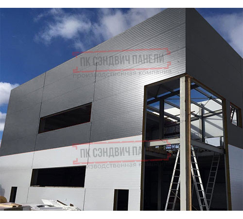 Угловая сэндвич-панель вертикальная из пенополиизоцианурата, 0.5/0.5, ширина 1200 мм, толщина 10 мм, RAL7024