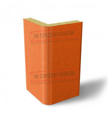 Угловая сэндвич-панель вертикальная из пенополиуретана, 0.5/0.5, ширина 1200 мм, толщина 50 мм, RAL2004