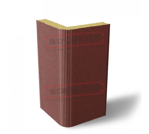 Угловая сэндвич-панель вертикальная из пенополиизоцианурата, 0.5/0.5, ширина 1200 мм, толщина 10 мм, RAL3009