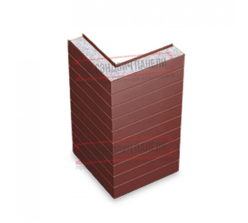 Горизонтальная угловая сэндвич-панель из пенополистирола, ширина 1000мм, толщина 20мм, 0.5/0.5, RAL3009