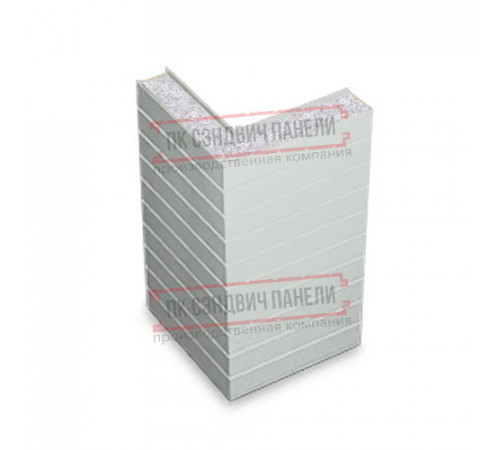 Горизонтальная угловая сэндвич-панель из пенополистирола, ширина 1200мм, толщина 40мм, 0.5/0.5, RAL7035