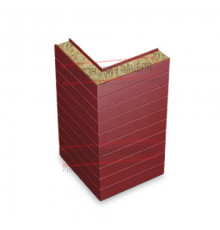 Горизонтальная угловая сэндвич-панель из минеральной ваты, ширина 1000мм, толщина 10мм, 0.5/0.5, RAL3011