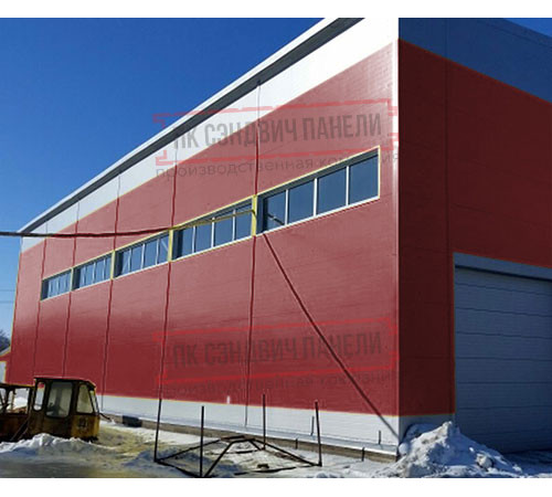 Горизонтальная угловая сэндвич-панель из пенополиизоцианурата, ширина 1000мм, толщина 20мм, 0.5/0.5, RAL3011