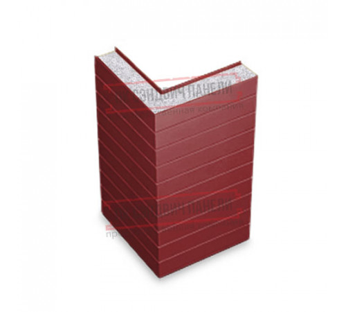 Горизонтальная угловая сэндвич-панель из пенополистирола, ширина 1000мм, толщина 10мм, 0.5/0.5, RAL3011