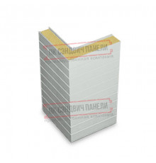 Горизонтальная угловая сэндвич-панель из пенополиизоцианурата, ширина 1000мм, толщина 10мм, 0.5/0.5, RAL7047