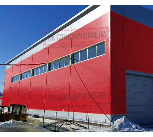 Горизонтальная угловая сэндвич-панель из пенополиизоцианурата, ширина 1000мм, толщина 20мм, 0.5/0.5, RAL3020