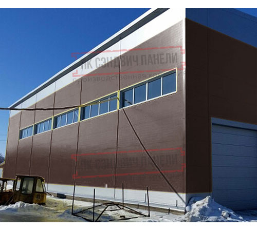 Горизонтальная угловая сэндвич-панель из пенополиизоцианурата, ширина 1000мм, толщина 10мм, 0.5/0.5, RAL8017