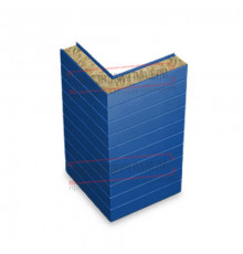 Горизонтальная угловая сэндвич-панель из минеральной ваты, ширина 1000мм, толщина 10мм, 0.5/0.5, RAL5005