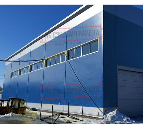 Горизонтальная угловая сэндвич-панель из пенополиизоцианурата, ширина 1000мм, толщина 10мм, 0.5/0.5, RAL5005