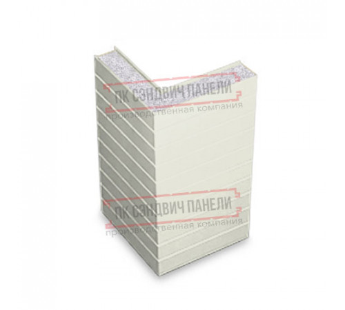 Горизонтальная угловая сэндвич-панель из пенополистирола, ширина 1200мм, толщина 30мм, 0.5/0.5, RAL9003