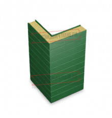 Горизонтальная угловая сэндвич-панель из пенополиизоцианурата, ширина 1000мм, толщина 10мм, 0.5/0.5, RAL6002