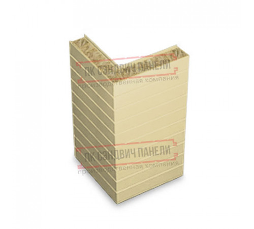 Горизонтальная угловая сэндвич-панель из минеральной ваты, ширина 1200мм, толщина 20мм, 0.5/0.5, RAL1014