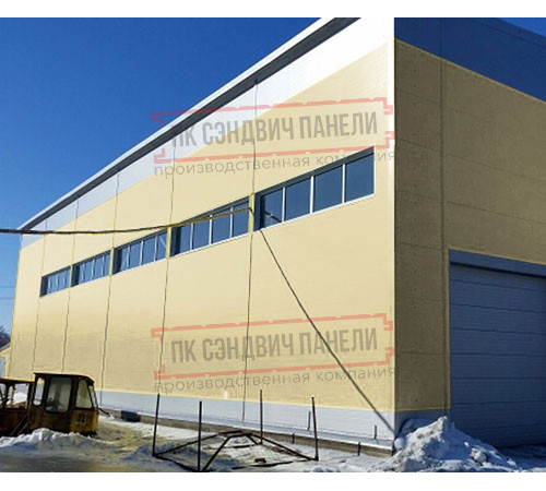 Горизонтальная угловая сэндвич-панель из пенополиизоцианурата, ширина 1000мм, толщина 20мм, 0.5/0.5, RAL1014