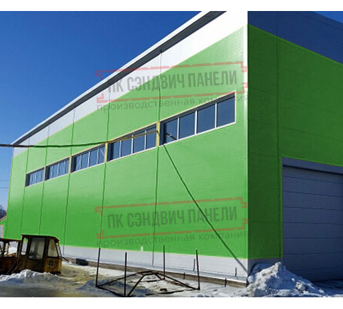 Горизонтальная угловая сэндвич-панель из пенополиизоцианурата, ширина 1000мм, толщина 20мм, 0.5/0.5, RAL6018