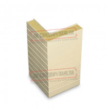 Горизонтальная угловая сэндвич-панель из пенополиизоцианурата, ширина 1000мм, толщина 10мм, 0.5/0.5, RAL1015