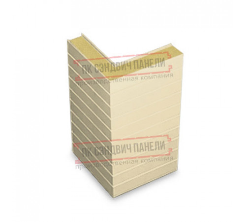 Горизонтальная угловая сэндвич-панель из пенополиизоцианурата, ширина 1000мм, толщина 10мм, 0.5/0.5, RAL1015