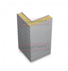 Горизонтальная угловая сэндвич-панель из пенополиизоцианурата, ширина 1000мм, толщина 10мм, 0.5/0.5, RAL7004