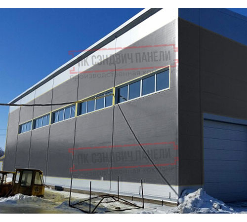 Горизонтальная угловая сэндвич-панель из пенополиизоцианурата, ширина 1000мм, толщина 20мм, 0.5/0.5, RAL7024