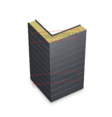 Горизонтальная угловая сэндвич-панель из пенополиизоцианурата, ширина 1000мм, толщина 10мм, 0.5/0.5, RAL7024