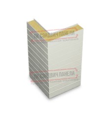 Горизонтальная угловая сэндвич-панель из пенополиизоцианурата, ширина 1000мм, толщина 100мм, 0.5/0.5, RAL9002