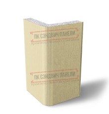 Угловая сэндвич-панель вертикальная из пенополистирола, 0.5/0.5, ширина 1000 мм, толщина 100 мм, RAL1014