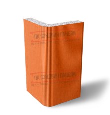Угловая сэндвич-панель вертикальная из пенополистирола, 0.5/0.5, ширина 1000 мм, толщина 100 мм, RAL2004