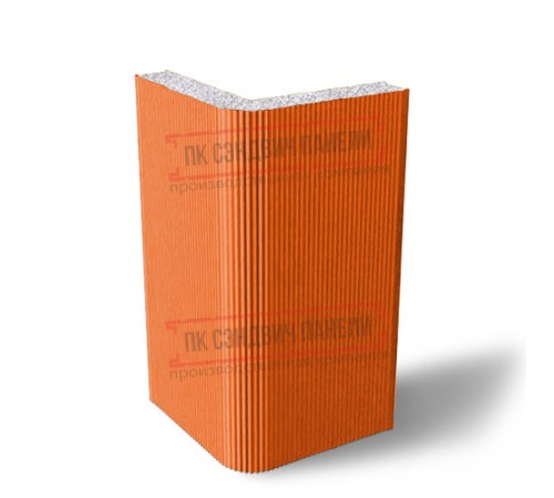 Угловая сэндвич-панель вертикальная из пенополистирола, 0.5/0.5, ширина 1000 мм, толщина 120 мм, RAL2004 Угловая сэндвич-панель вертикальная из пенополистирола, 0.5/0.5, ширина 1000 мм, толщина 120 мм, RAL2004