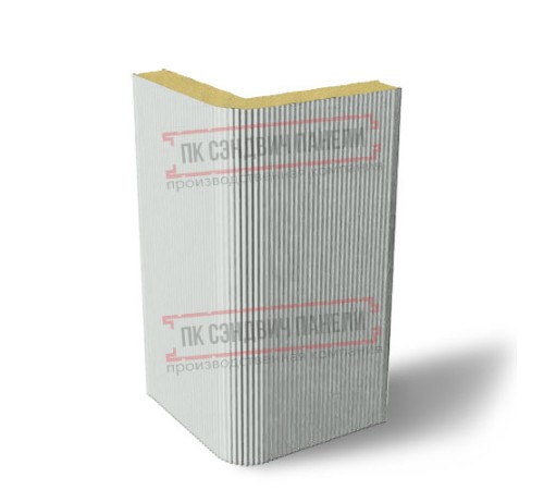 Угловая сэндвич-панель вертикальная из пенополиизоцианурата, 0.5/0.5, ширина 1000 мм, толщина 120 мм, RAL7047 Угловая сэндвич-панель вертикальная из пенополиизоцианурата, 0.5/0.5, ширина 1000 мм, толщина 120 мм, RAL7047