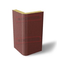 Угловая сэндвич-панель вертикальная из пенополиизоцианурата, 0.5/0.5, ширина 1000 мм, толщина 100 мм, RAL3009