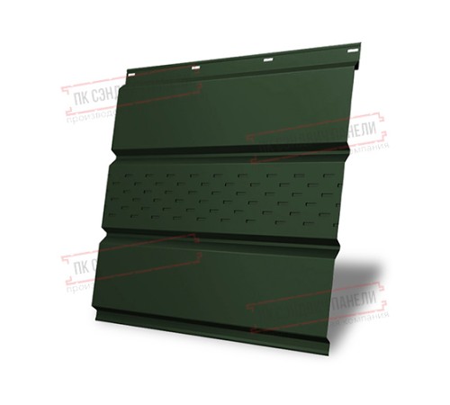 Софит металлический центральная перфорация 0,5 GreenCoat Pural matt с пленкой RR 11 темно-зеленый (RAL 6020 хромовая зелень) Софит металлический центральная перфорация 0,5 GreenCoat Pural matt с пленкой RR 11 темно-зеленый (RAL 6020 хромовая зелень)