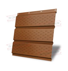 Софит металлический полная перфорация 0,5 Quarzit с пленкой Cuprum Steel
