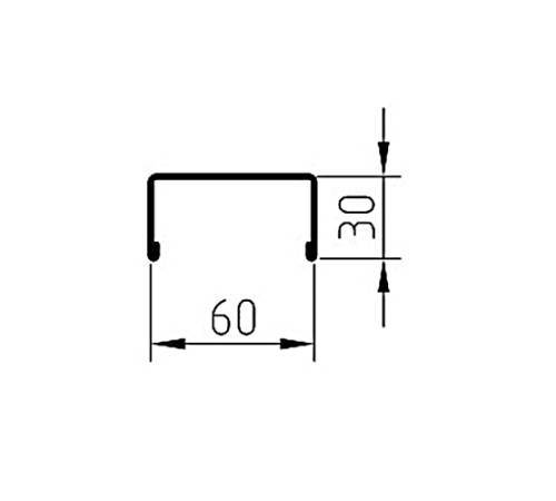 Декоративная планка П - 60х30, ПЭ, Ral 9003 - 0,4мм