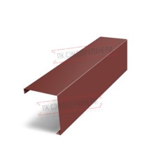 Декоративная накладка на столб угловая жалюзи Milan,Tokyo 0,5 Satin с пленкой RAL 3009 оксидно-красный