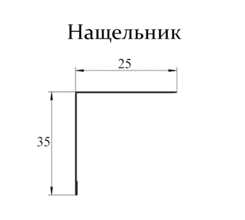 Нащельник (для калиток и ворот) 25х35 жалюзи Milan, Tokyo, Palermo 0,7 PE c пленкой RAL 7004 сигнальный серый (L1,68)