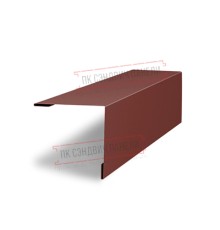 Планка завершающая 50х50 жалюзи Milan 0,45 PE с пленкой RAL 3009 оксидно-красный