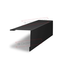 Планка завершающая 50х50 жалюзи Milan 0,5 PurPro Matt 275 RAL 9005 черный