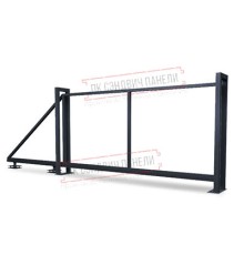 Ворота откатные Жалюзи к кирпичному столбу 2,0х4,5 RAL 7016