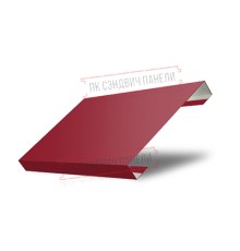 Ламель лицевая 125 Texas стартовая/финишная для калиток и ворот 0,45 PE с пленкой RAL 3003 рубиново-красный