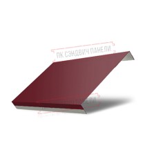 Ламель лицевая 125 Texas стартовая/финишная для калиток и ворот 0,5 PurLite Мatt RAL 3005 красное вино