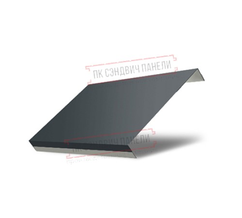 Ламель обратная 150 Texas стартовая/финишная для калиток и ворот 0,5 Rooftop Matte RAL 7016 антрацитово-серый