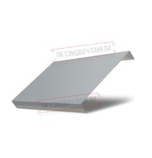 Ламель обратная 125 жалюзи Texas 0,5 GreenCoat Pural BT, matt RR 21 светло-серый (RAL 7040 серое окно)