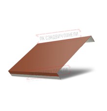 Ламель лицевая 125 Texas стартовая/финишная для калиток и ворот 0,5 PurLite Мatt RAL 8004 терракота