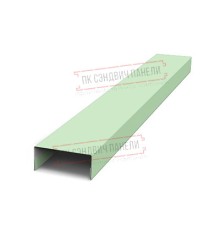 Крепежная планка нижняя Texas 0,45 PE с пленкой RAL 6019 бело-зеленый