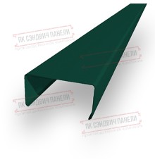 Декоративная планка П - 46х37, двухсторонний ПЭ, Ral 6005 - 0,45мм