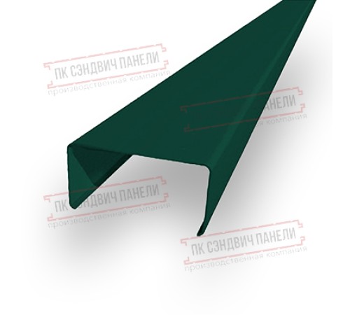 Декоративная планка П - 46х37, двухсторонний ПЭ, Ral 6005 - 0,5мм