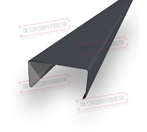 Декоративная планка П - 46х37, ПЭ, Ral 7024 - 0,45мм