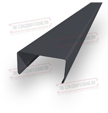 Декоративная планка П - 46х37, двухсторонний ПЭ, Ral 7024 - 0,45мм
