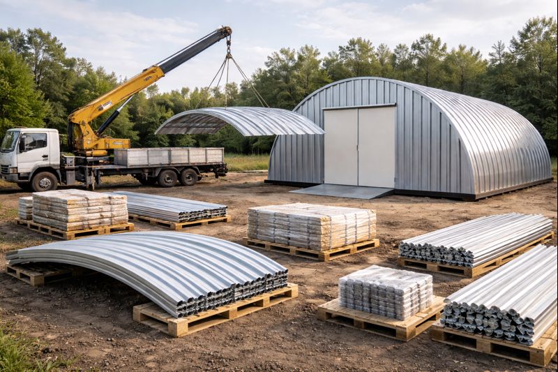 Сборно-разборный ангар для сервисной зоны, временного производства и рабочей площадки