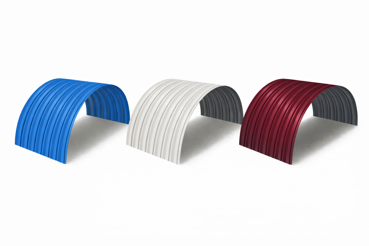 Арочный профнастил С15ПГ на объекте