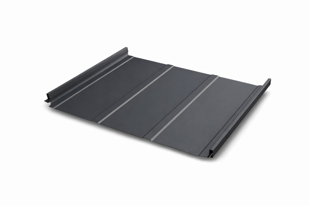 Кликфальц Pro Line 0,5 GreenCoat Pural RR 23 Темно-серый RAL7024 Мокрый асфальт с пленкой на замках